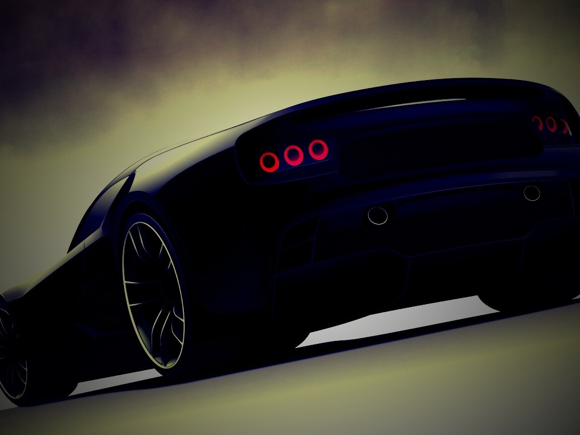 Красивый чёрный спорткар обои