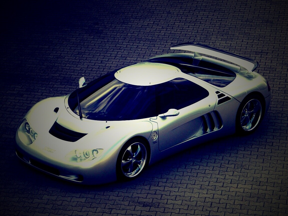 Красивый серебристый спорткар обои