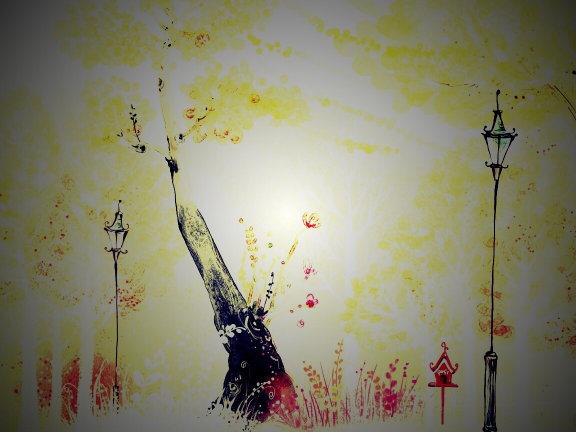 Фонари в парке обои