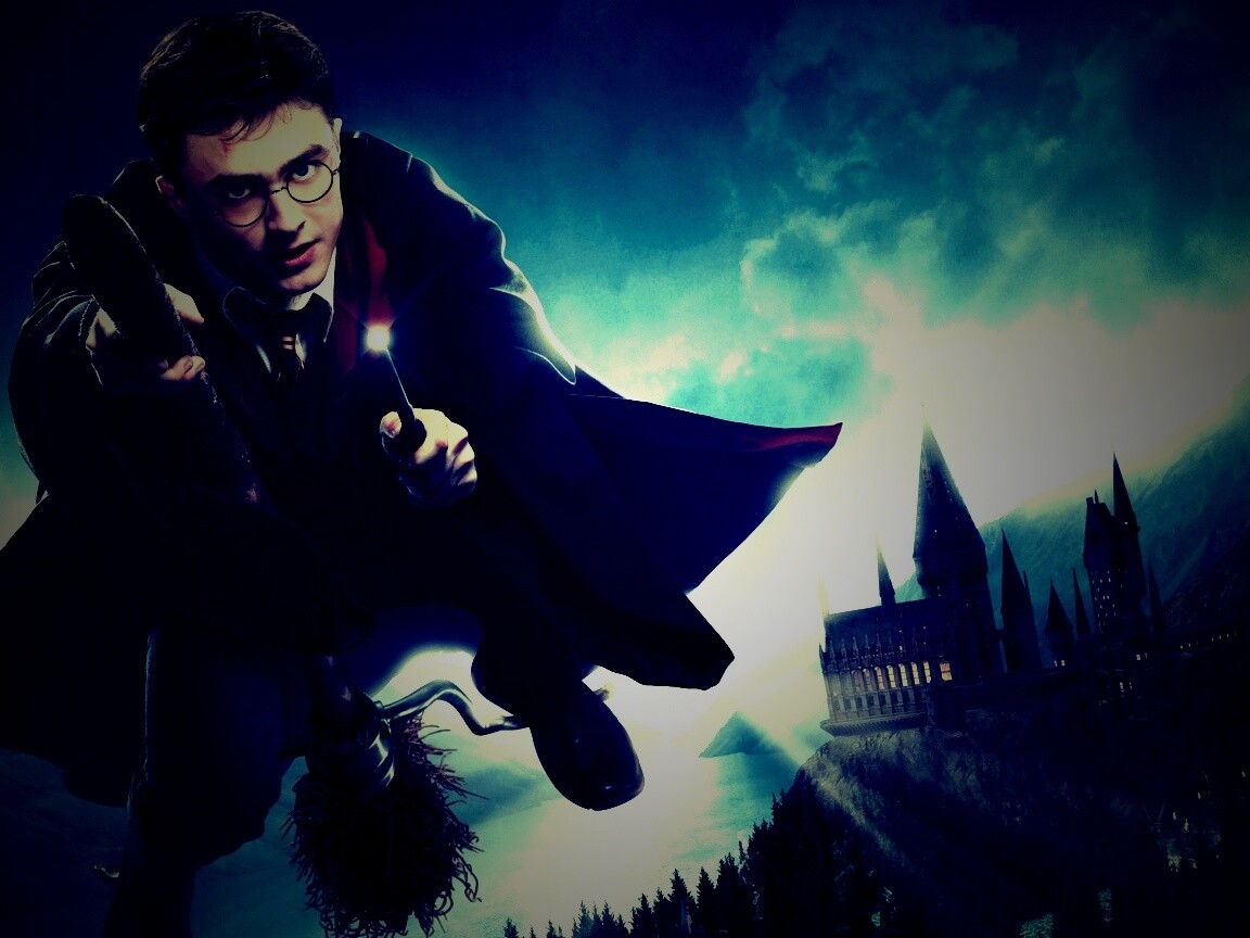 Гарри Поттер на метле обои