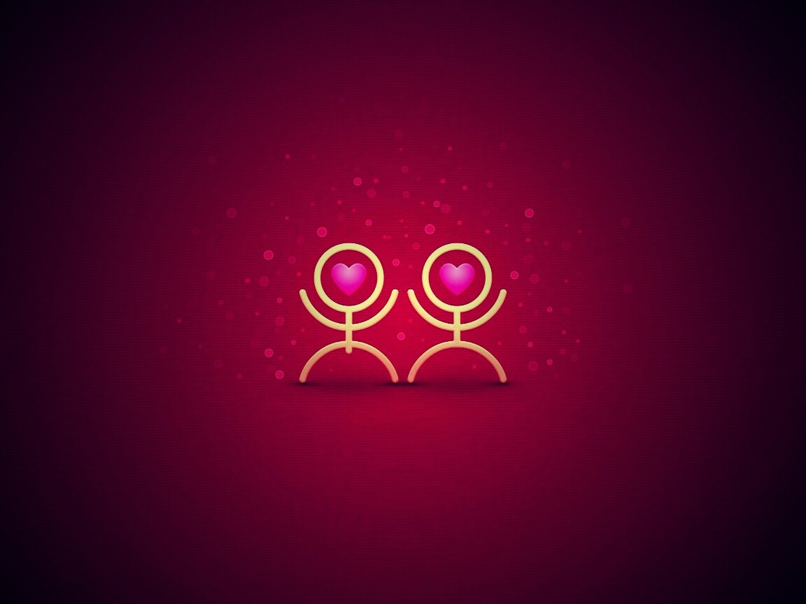 Влюблённые человечки обои
