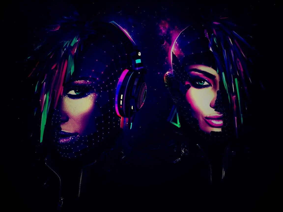 Кристаллические девушки из компьютерного мира обои