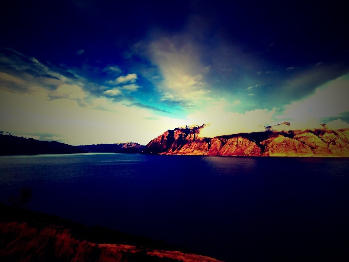 Живописная широкая река обои