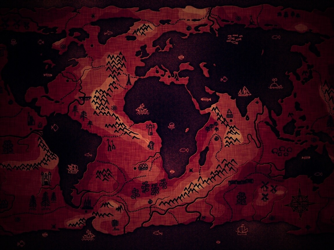 Карта мира наоборот обои