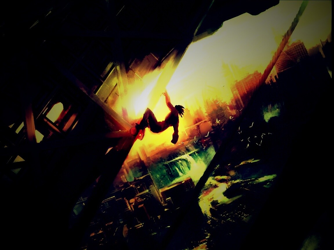 Мутант в постапокалиптическом городе обои