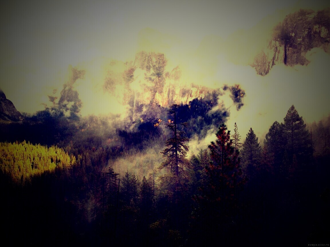 Туман в горах обои
