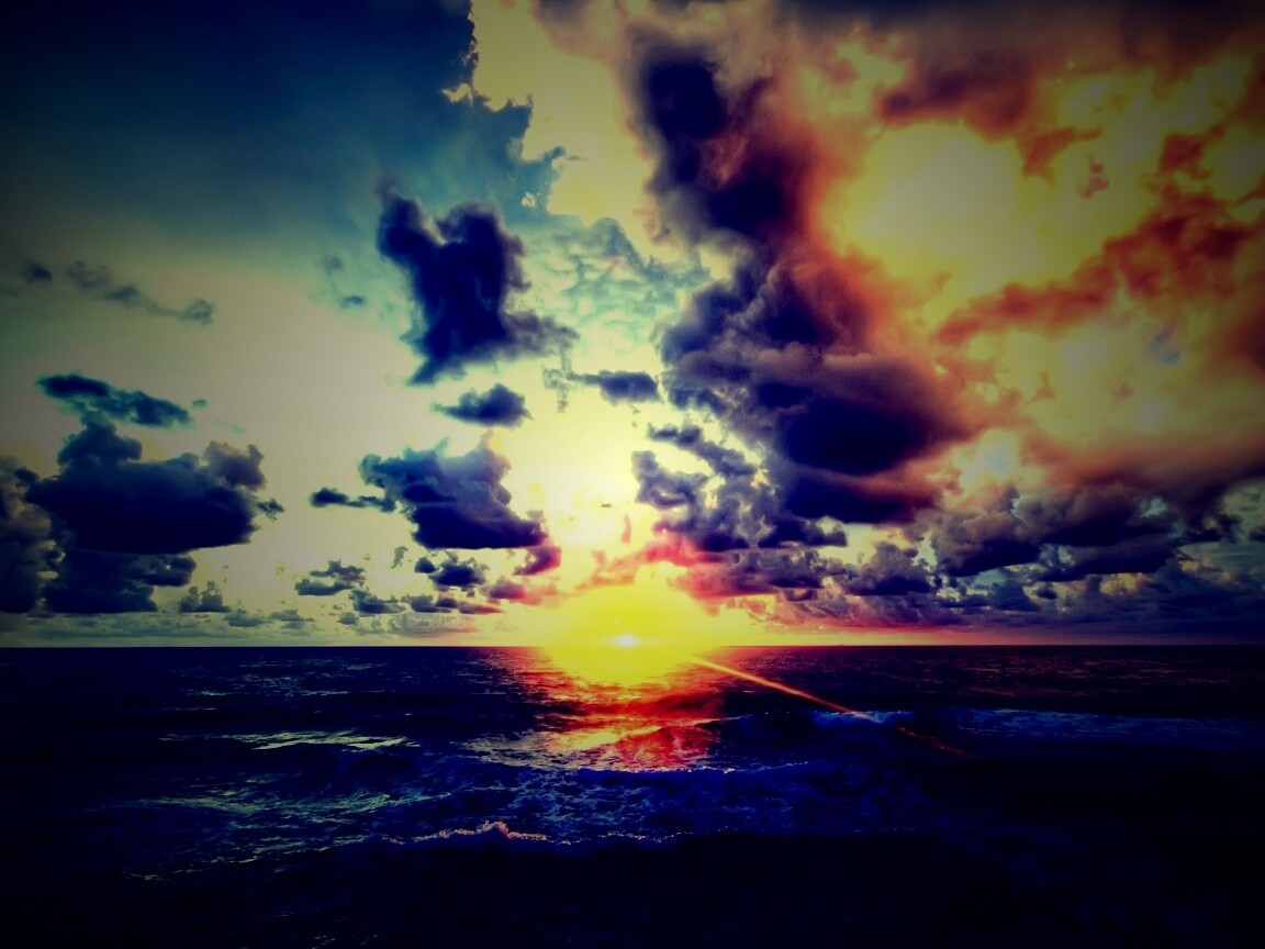 Закат на море обои