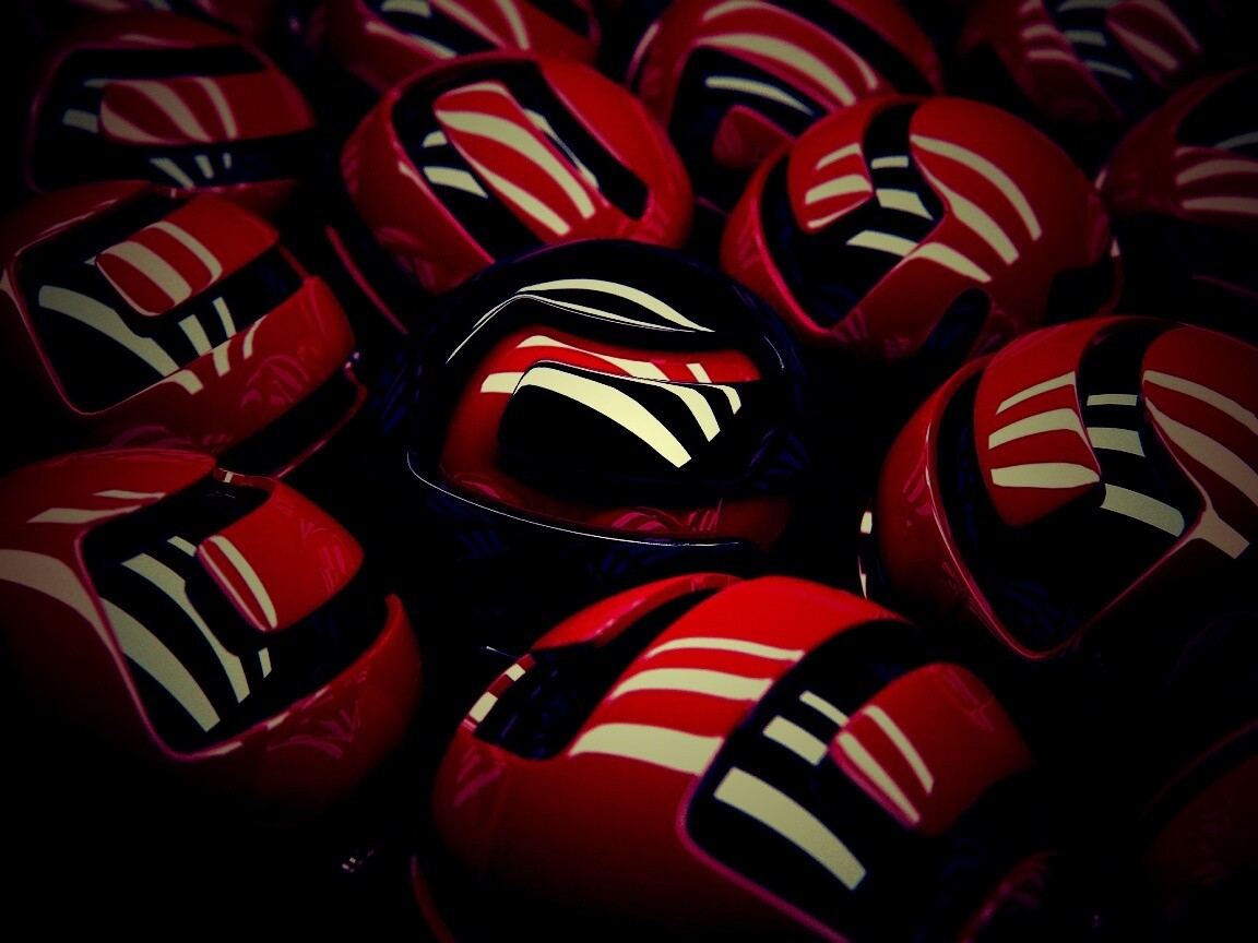 Красные объемные шарики обои