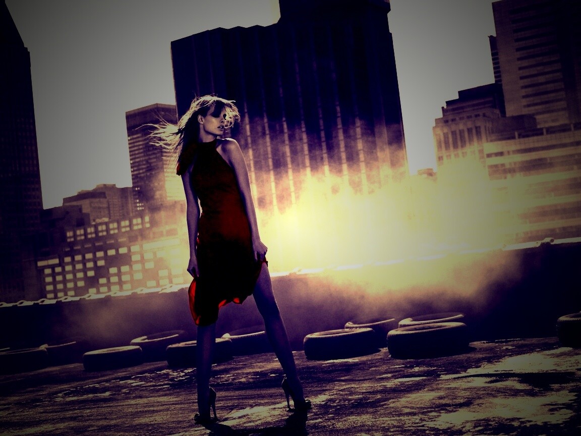 Девушка в красном обои