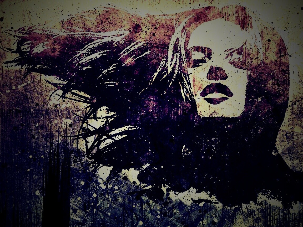 Стильный коллаж с девушкой обои