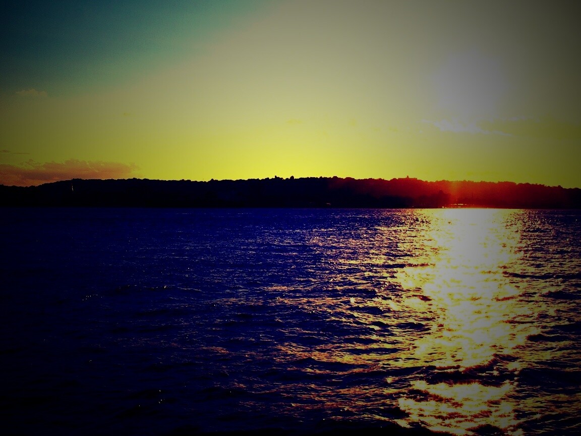 Красивое закатное озеро обои