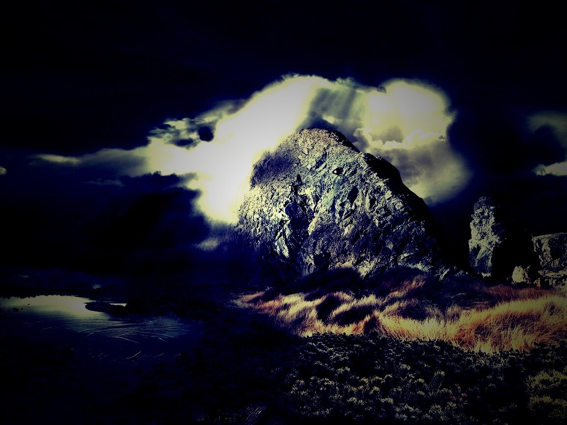 Темные скалы обои