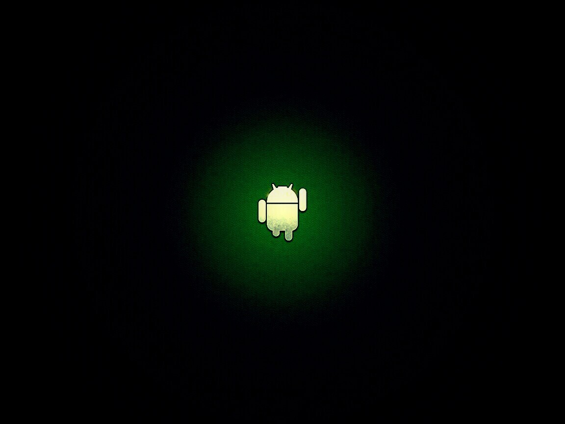 Логотип Android на зеленом фоне обои