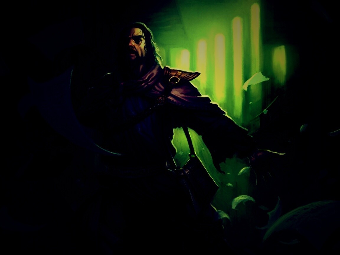 Маг в библиотеке обои