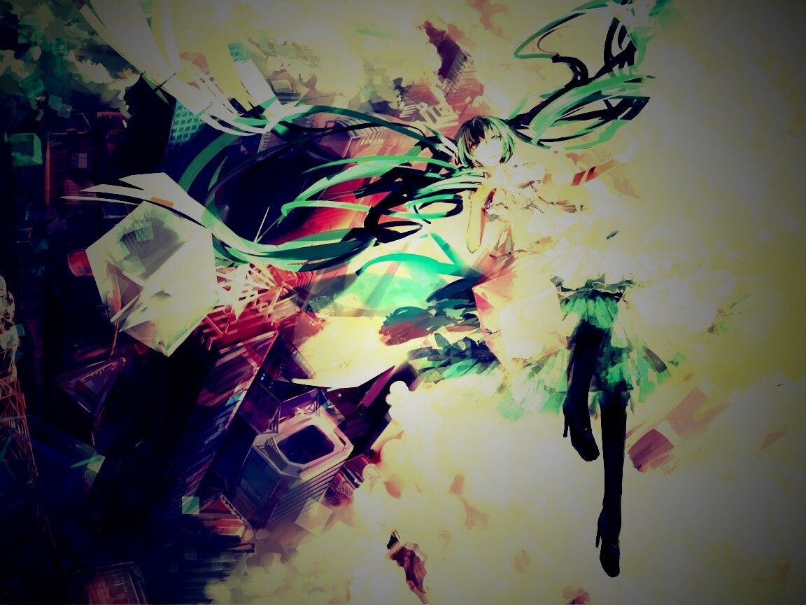 Hatsune Miku в небе обои