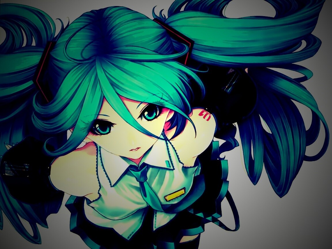 Синеволосая Хатсуне Мику обои