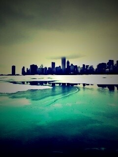 Зимний город обои