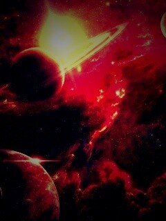 Красные оттенки космоса обои
