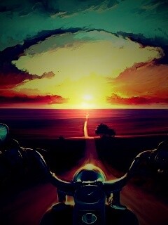 Дорога на закат обои