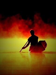 Один в лодке обои