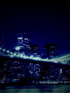 Вид на ночной Нью-Йорк обои