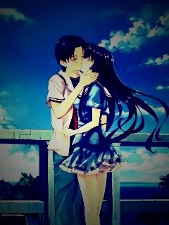 Поцелуй на набережной обои