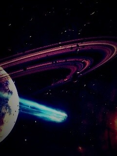 Голубой метеорит и туманность в виде сердца обои