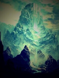 Город в горах обои