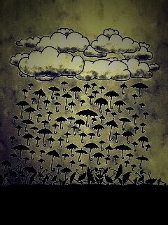 Дождь из зонтиков обои