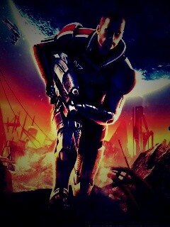 Капитан Шепард на руинах обои