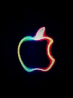 Неоновое лого Эпл обои