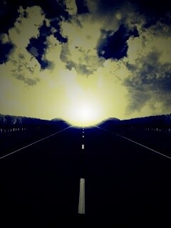 Дорога на закат обои