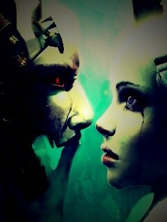 Девушка и робот обои