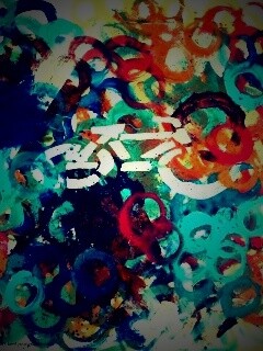 Рисованный через трафарет велосипед обои