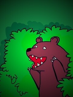 Медведь в кустах обои