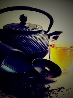 Черный чайный набор обои