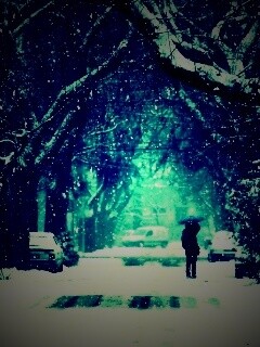 Зимняя улица обои