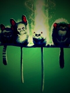 Существа на ветке обои