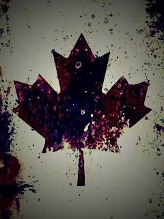 Флаг Канады нарисованный краской обои