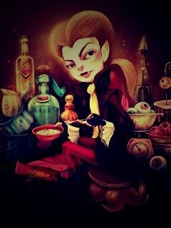 Вампир на кухне обои