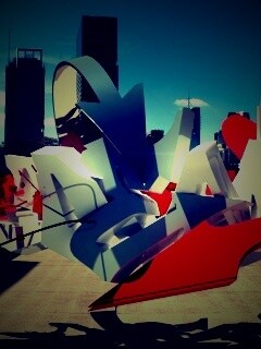 Трехмерное граффити обои