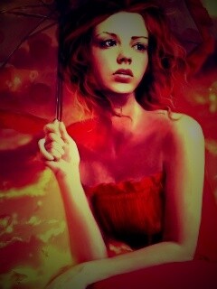 Девушка с зонтиком обои