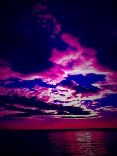 Фиолетовое закатное небо обои