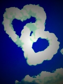 Облака в виде сердца обои