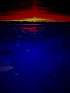 Река на закате обои