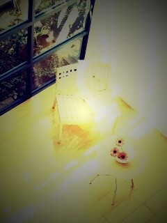 Стул, столик и цветы в комнате обои