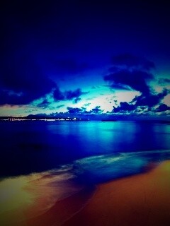 Пляж во франции ночью обои