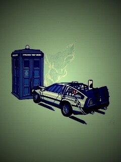 Что будет если ДеЛореан врежется в Тардис? обои