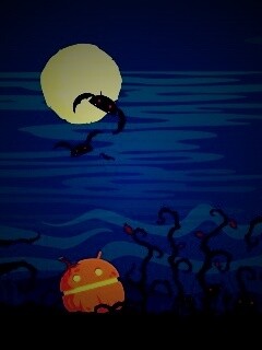 Хэллоуин в стиле Google Android обои