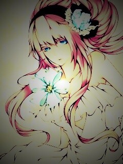 Розововолосый вокалоид обои